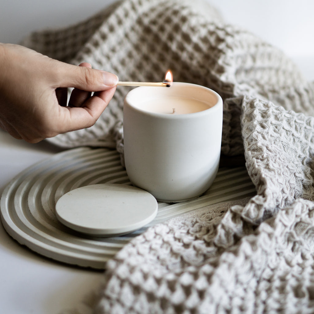 Sunday Morning Concrete Candle