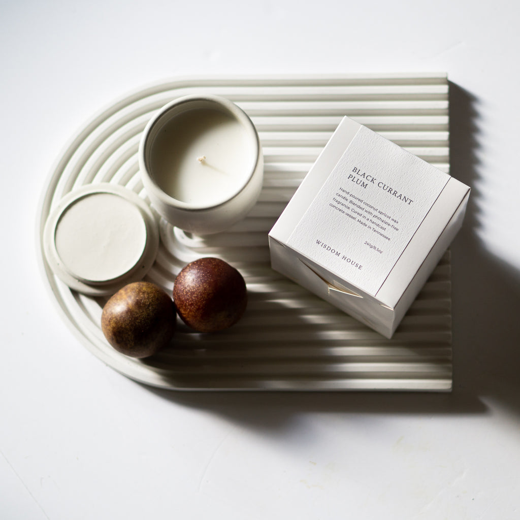 Black Currant Plum Concrete Candle