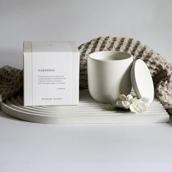 Gardenia Concrete Candle