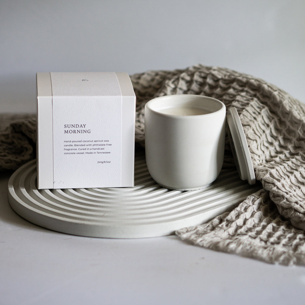 Sunday Morning Concrete Candle