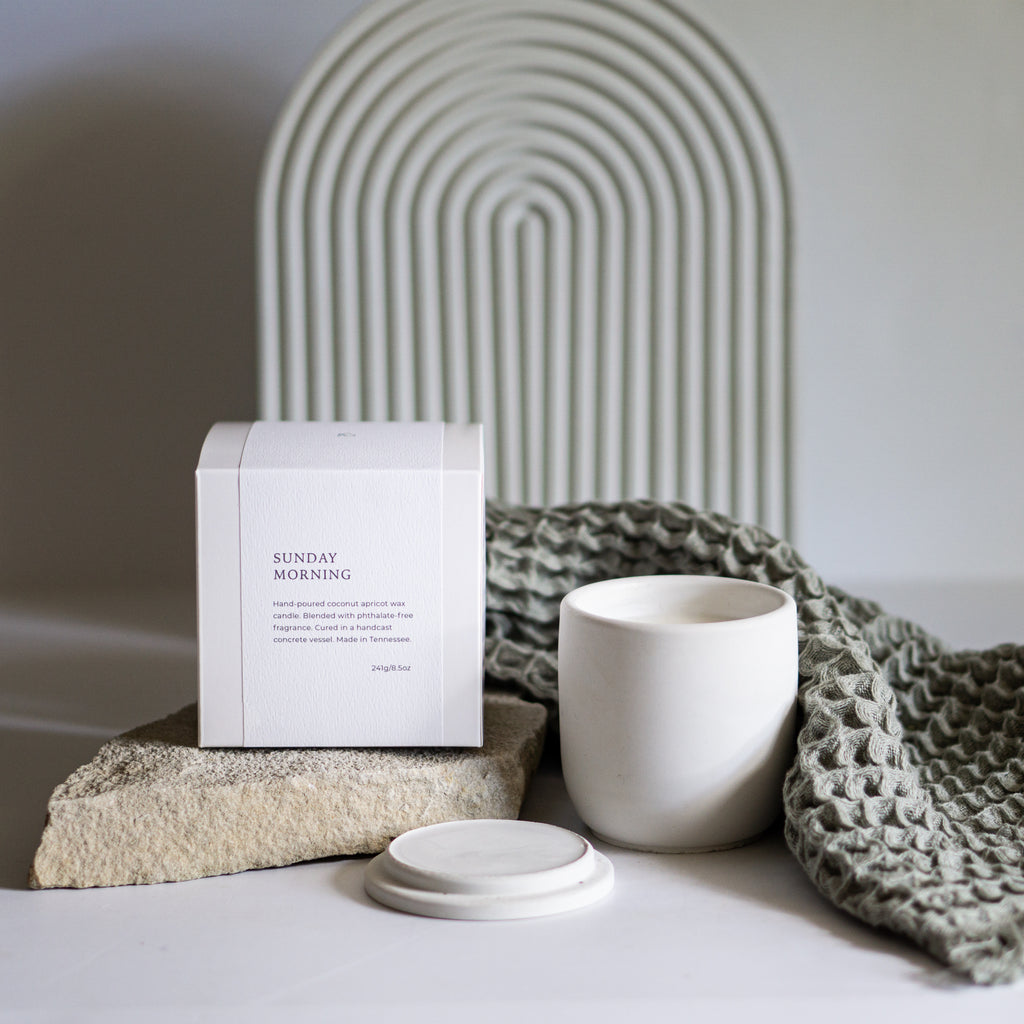 Sunday Morning Concrete Candle