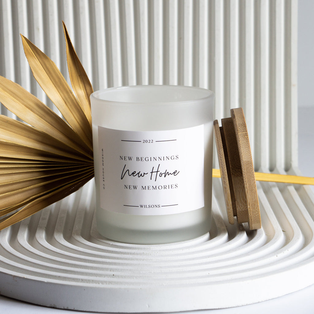 New Home Gift, Personalized Candle, Housewarming Gift, New Beginnings, Closing Gift, Realtor Gift, Customized Gift, Moving Away, Soy Candle