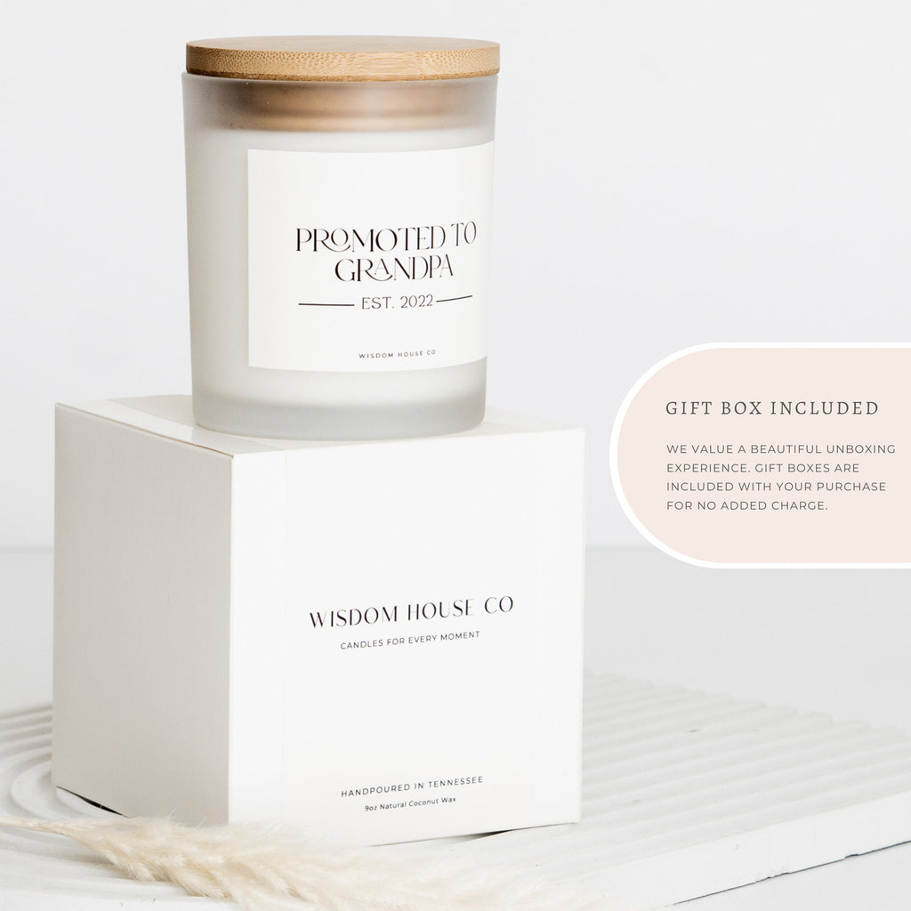 Promoted To Grandpa, Personalized Gift, Custom Candle, Baby Announcement, Baby, Grandpa Gift, New Grandpa Gift, Fathers Day Gift