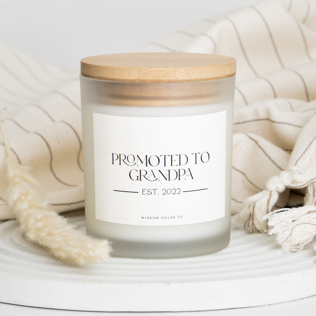 Promoted To Grandpa, Personalized Gift, Custom Candle, Baby Announcement, Baby, Grandpa Gift, New Grandpa Gift, Fathers Day Gift