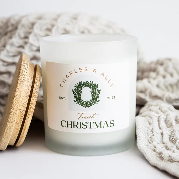 First Christmas Candle, Couples Christmas, New Home Gift, Realtor Gift, Housewarming Candle, Christmas Wedding, Couples Gift, Winter Wedding