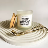 I Survived Another Meeting that Should Have Been an Email, Boss Gift, Gift for Coworker, Funny Candle, Gift for Him, Boss Day, Office Gifts