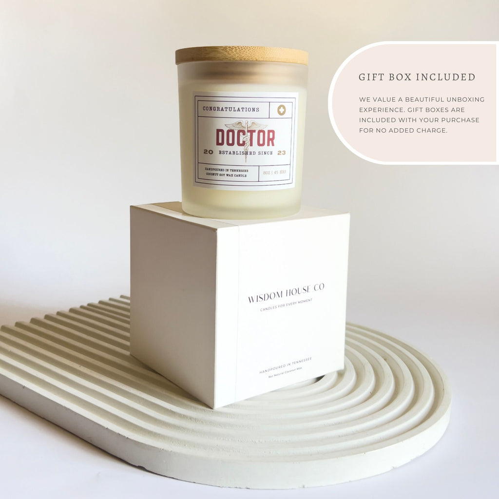 Phd Graduation Gift, Doctor Gift, Candle Gift Box, Gift for Doctor, Gift for Him, Medical School, Future Doctor, Doctor Graduation